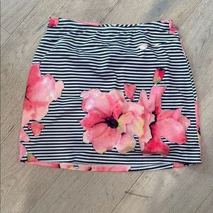 Jofit Pink Floral Striped Mini Skort size M
